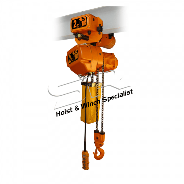 Single Speed 2 Ton Chain Hoist With Motorized Trolley (10 Mtrs)