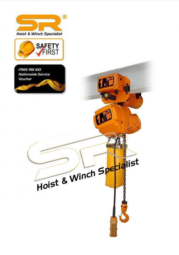 Single Speed 1 Ton Chain Hoist With Motorized Trolley (5 Mtrs)
