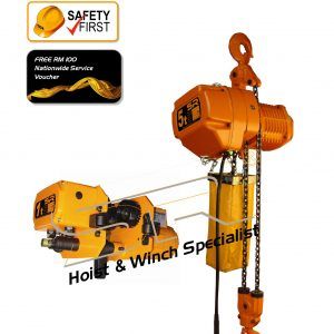 Single Speed 5 Ton Chain Hoist With Motorized Trolley (10mtrs)